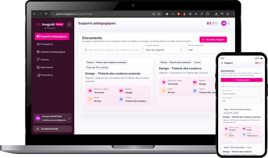 ImaginAi Partner (dashboard mockup)